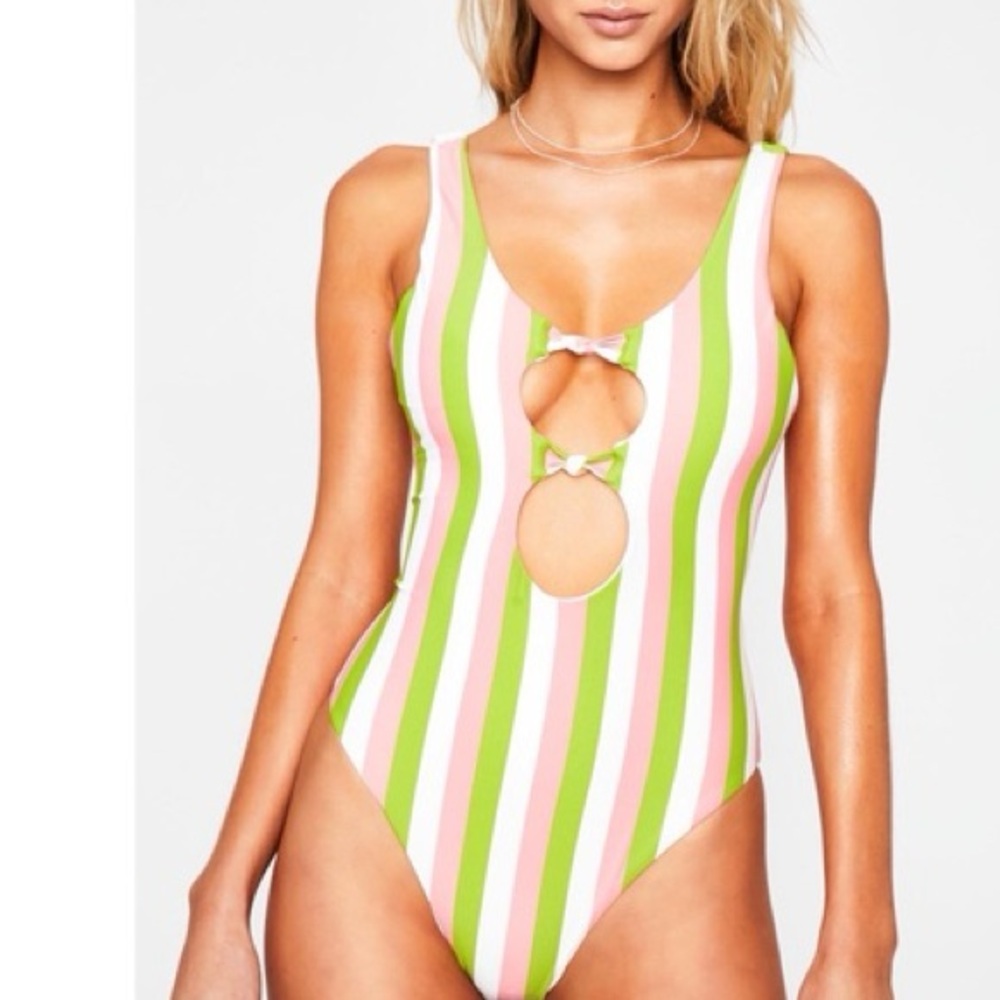 Dippin' Daisy's Stunner One Piece Striped Swimsuit Bathing suit Size S NWT